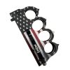 American Flag 5" Spring Assisted Knuckle Knife w/ Spikes & Window Breaker