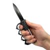 American Flag 5" Spring Assisted Knuckle Knife w/ Spikes & Window Breaker
