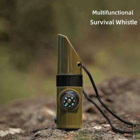 Portable Multifunctional Compass; Whistle; Thermometer; Suitable For Outdoor Camping; Survival Gear