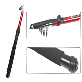 Small And Portable Telescopic Sea Pole Fishing Rod Fiberglass 2.4M