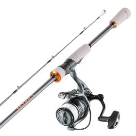 Rod and Fishing Reel Combo, IM6 Carbon Fiber Spinning Rod and Reel Combo, Bass Fishing Pole with 6.5 ft Two-Piece Rods, 7+1 Ball Bearings, EVA Handle