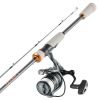 Rod and Fishing Reel Combo, IM6 Fiberglass & Carbon Fiber Spinning Rod and Reel Combo, Bass Fishing Pole with 6.5 ft Two-Piece Rods, 6+1 Ball Bearings