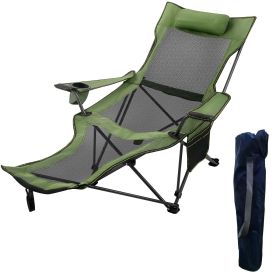 Oversized Camp Chair with Footrest & Storage Bag, Adult Chair, Gray