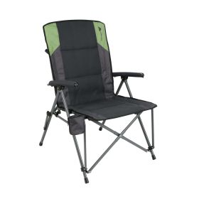 High Back Rigid Arms Camping Chair, Gray