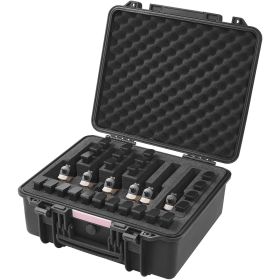VEVOR Hard Pistol Cases with Pre-cut Lining, Waterproof & Dustproof Hard Gun Case for 6 Pistol, 19.3Ã—17.1Ã—8.3 in Lockable Pistol Case, Black