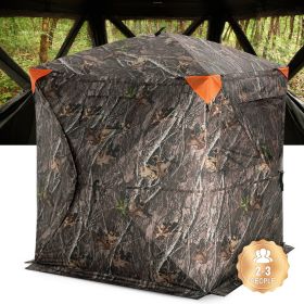 Hunting Blind, 270Â° See Through Ground Blind, 2-3 Person Pop Up Deer Blind for Hunting with Carrying Bag, Portable Resilient Hunting Tent