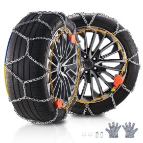 Auto Tightening Snow Chains, Diamond Mesh Traction Wheel Chains for Anti-slip, Alloy Steel Tire Chains for Tires 265/75-15, 265/75-16, LT265/75-16