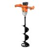 20V Electric Ice Auger, 8 inch Diameter, 2 in 1 Cordless Ice Fishing Augers and Earth Auger with Ices & Earth Drill Bit