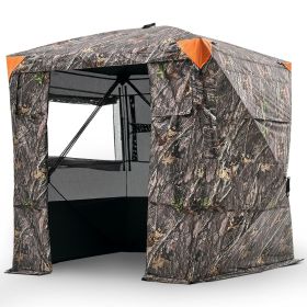 Hunting Blind, 4-5 Person See Through Ground Blinds with Carrying Bag, 270 Degree Portable Camouflage Tent
