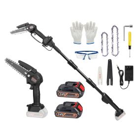 2-in-1 Cordless Pole Saw & Mini Chainsaw Electric Mini Chainsaw Length Adjustable Cordless Chain Saw with 2Pcs 1500mAh Batteries 4in/6in Chains f 2-in-1 Cordless Pole Saw & Mini Chainsaw Electric Mini Chainsaw Length Adjustable Cordless Chain Saw with 2Pcs 1500mAh Batteries 4in/6in Chains f