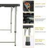 4ft Folding Table, Adjustable Height Camping Table Office Table for Indoor/Outdoor Picnic Camping Bench, Black