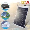 1pc 30W Polysilicon Dual USB Solar Flexible Charging Panel; 13W 5V Outdoor Mobile Phone Solar Charger; Suitable For Camping; Hiking; RV Travel