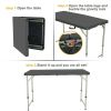 4ft Folding Table, Adjustable Height Camping Table Office Table for Indoor/Outdoor Picnic Camping Bench, Black