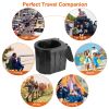 Foldable Emergency Toilet Portable Porta Potty for Car Travel Camping Boating Hiking Cleanable Travel Commode with Lid Carry Bag 1 Roll Garbage Bags