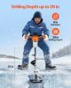 20V Electric Ice Auger, 8 inch Diameter, 2 in 1 Cordless Ice Fishing Augers and Earth Auger with Ices & Earth Drill Bit