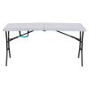 5-Foot Fold-In-Half Table Indoor Outdoor Picnic Party Camping Dining Table Gray