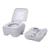 Lightweight Portable Toilet;  2.6 Gallon Flushable Camping Toilet;  Sanitary Outdoor Travel Toilet for Tents Boats Semi Trucks RV Campers;  Gray