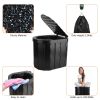 Foldable Emergency Toilet Portable Porta Potty for Car Travel Camping Boating Hiking Cleanable Travel Commode with Lid Carry Bag 1 Roll Garbage Bags