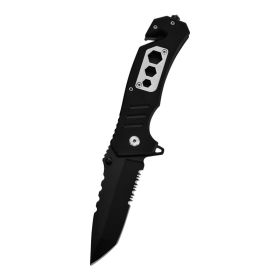 Outdoor Multifunctional Rescue Folding Knife (Option: Black)