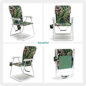 Tall Folding Beach Chair Lightweight, Portable High Sand Chair For Adults Heavy Duty (Option: Blue bamboo)