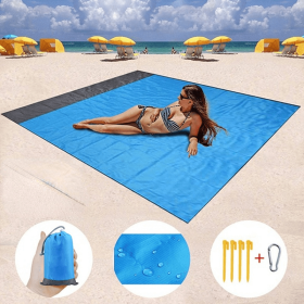 1pc Outdoor Camping Picnic Mat; Oxford Cloth Portable Mat; Folding Waterproof Moisture-proof Mat For Beach (Color: Blue)