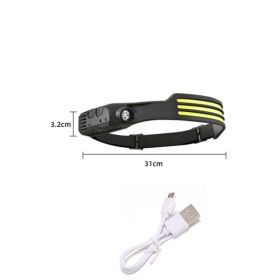 Built-in Battery Sensor Headlamp COB LED USB Rechargeable Headlamp With 5 Lighting Modes (Quantity: Three Light Strips)