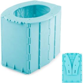 1pc Portable Folding Toilet Urinal For Camping Travel (Color: Blue)