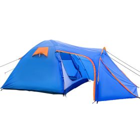Outdoor Hiking Portable Easy Camping Tent for 3 -5 Person (Color: Blue & Orange)