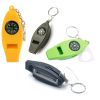 4 In 1 Emergency Survival Whistle With Compass Thermometer Magnifier For Hiking Camping Hunting Fishing