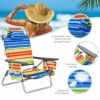 4-Pack 5-Position Outdoor Folding Backpack Beach Reclining Chair with Pillow