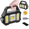 Rechargeable Solar Portable Lamp; Flashlight Lantern Handheld Searchlight With Side Lights; USB Charging Solar Light For Outdoor Camping; Repair
