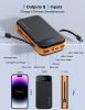 Portable Power Bank 32000mAh, with USB-C,Lightning Built in Cables Phone Power Bank Charger,PD Fast Charging Power Bank for Mobile